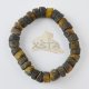 Amber bracelet raw dark green beads for women